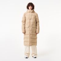 Женский длинный пуховик Lacoste с высоким воротом
