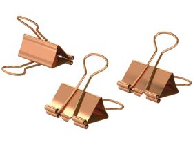 Зажимы для бумаг Berlingo 19 мм, 10 шт, цветные, ПВХ упак., европодвес, розовое золото