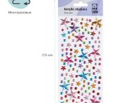 Наклейки акриловые MESHU "Shiny stars", 25*10 см, стразы, 137 наклеек, инд. уп., европодвес