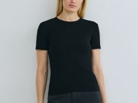 Футболка в рубчик, Черный