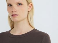 Лонгслив с эффектом стирки, Коричневый