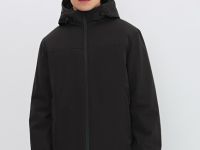 Утеплённая куртка с капюшоном, Черный
