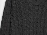 Вязаный джемпер поло с косами, Зеленый