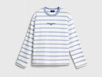 Лонгслив в полоску, Голубой