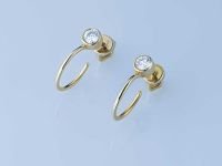 Пусеты из желтого золота с бриллиантами э0301пс02220203