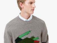 Мужской шерстяной свитер Lacoste с круглым вырезом