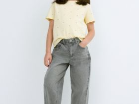 Футболка с принтом для девочек, Желтый