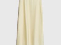 Сатиновая юбка миди А-силуэта, Желтый