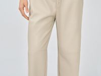 Брюки из искусственной кожи, Бежевый