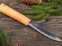 Нож Северный средний, сталь Х12 МФ, рукоять карельская береза, с откованным долом