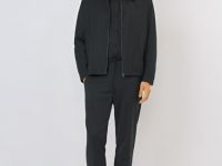 Бомбер из смесовой шерсти, Серый