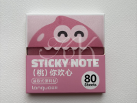 Блок самоклеящийся Languo, Z-сложение, 76х76 мм, 80 л, квадратный, розовый