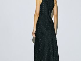 Сатиновое платье с американской проймой, Серый