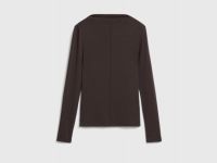 Лонгслив с шерстью, Коричневый