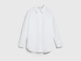 Свободная рубашка из хлопка, Белый