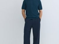 Широкие брюки на кулиске, Синий