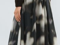 Юбка миди с принтом, Бежевый