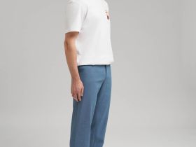 Брюки полуприлегающего кроя со льном