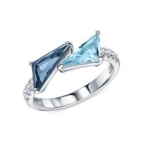 Серебряное кольцо с фианитами и алпанитом