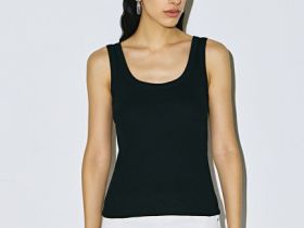 Базовая майка в рубчик, Черный