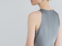 Сатиновое платье с американской проймой, Серый