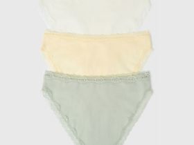 Классические брифы с кружевом, 3 шт., Желтый