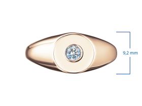 Кольцо из красного золота с бриллиантом э0201кц03210854