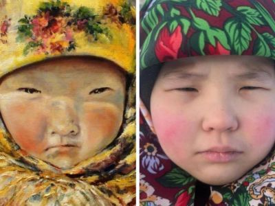 В Амгинском районе воспитанники детсада повторили образы известных картин якутских художников