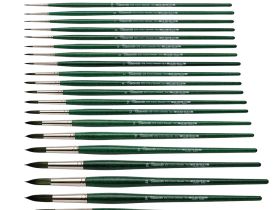 Кисть д/рисования Tintoretto Emerald синтетика, круглая, на короткой ручке №16