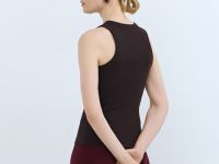 Базовый топ в рубчик, Коричневый