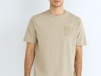 Футболка с принтом, Бежевый