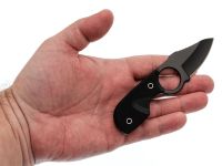 Шейный нож Kizlyar Supreme Amigo X, сталь D2, рукоять G10, черный