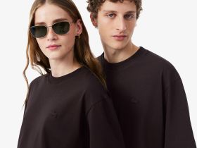 Футболка Lacoste унисекс свободного кроя из органического хлопка