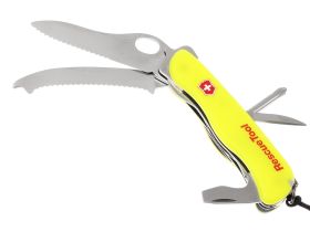 Нож перочинный Victorinox RescueTool One Hand, сталь X50CrMoV15, рукоять нейлон, жёлтый