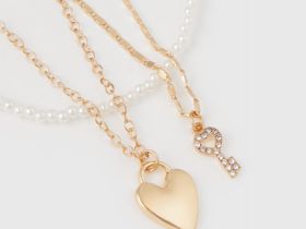 Ожерелье для девочек, 3 шт., Золотой