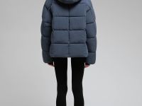 Пуховик с воротником-стойкой и съемным капюшоном