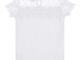Блузка трикотажная с кружевом для девочки