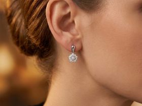 Серьги из белого золота с бриллиантами э4701сг10177200