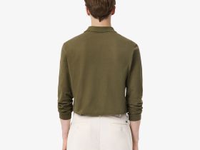 Мужское поло Lacoste L.12.21 классического кроя с длинным рукавом