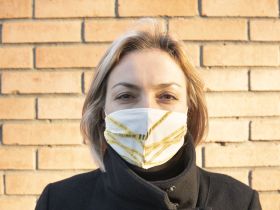 Маска тканевая Оградительная лента, белая