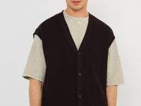 Вязаный жилет на пуговицах, Фиолетовый