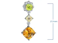 Пусеты из серебра с и цитринами э0681пс01260383