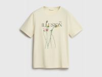 Футболка с цветочным принтом, Желтый