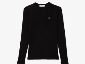 Женская футболка Lacoste приталенного кроя с длинными рукавами