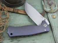 Нож складной LionSteel SR2 V (VIOLET) Mini, сталь Uddeholm Sleipner® Satin Finish, рукоять титан по технологии Solid®, фиолетовый