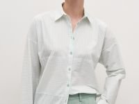 Рубашка из хлопка с отложным воротником