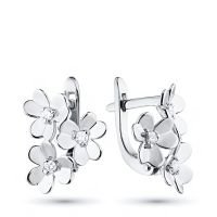 Серьги из белого золота с бриллиантами э0901сг03185300