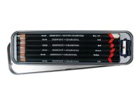 Набор угля древесного в карандаше Derwent "Charcoal" 6 шт в метал кор
