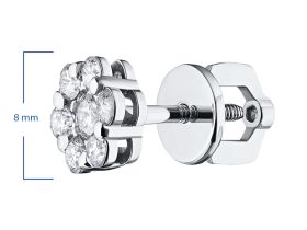 Пусеты из белого золота с бриллиантами э4701пс11141800