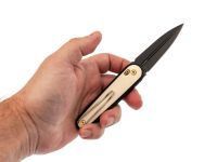 Складной нож SRM 251MB-GT2 black Ti-coat сталь N690, рукоять White G10/Aluminium